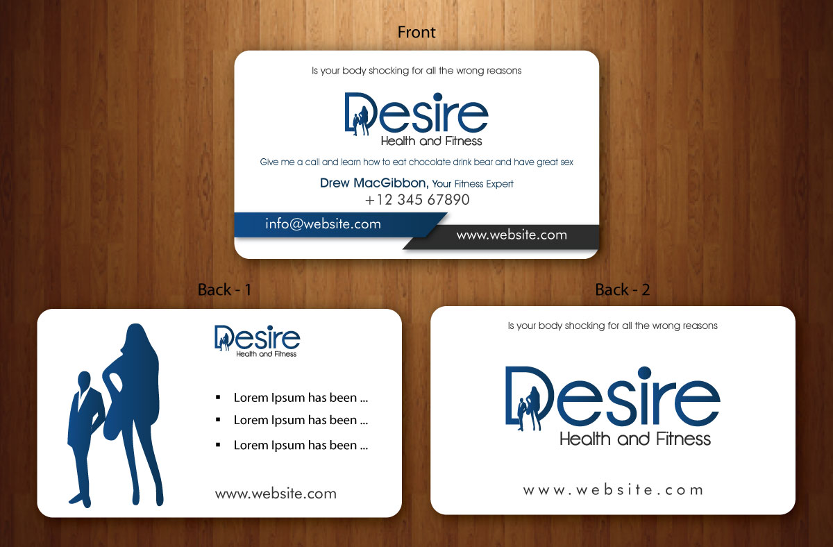 Business Card Design by Sbss for Desire Health And Fitness | Design #1722636