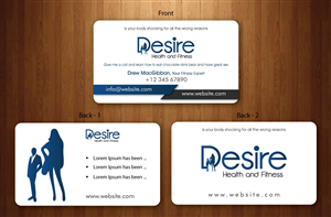 Visitenkarten-Design von Sbss für Desire Health And Fitness | Design: #1722636