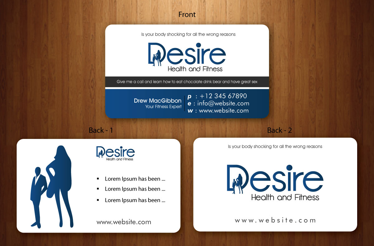 Business Card Design by Sbss for Desire Health And Fitness | Design #1722637