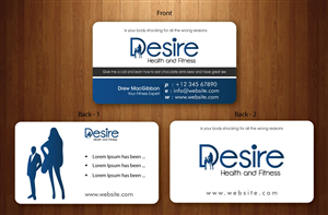 Visitenkarten-Design von Sbss für Desire Health And Fitness | Design: #1722637