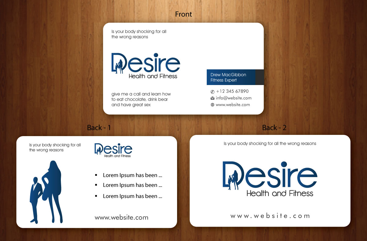 Business Card Design by Sbss for Desire Health And Fitness | Design #1722650