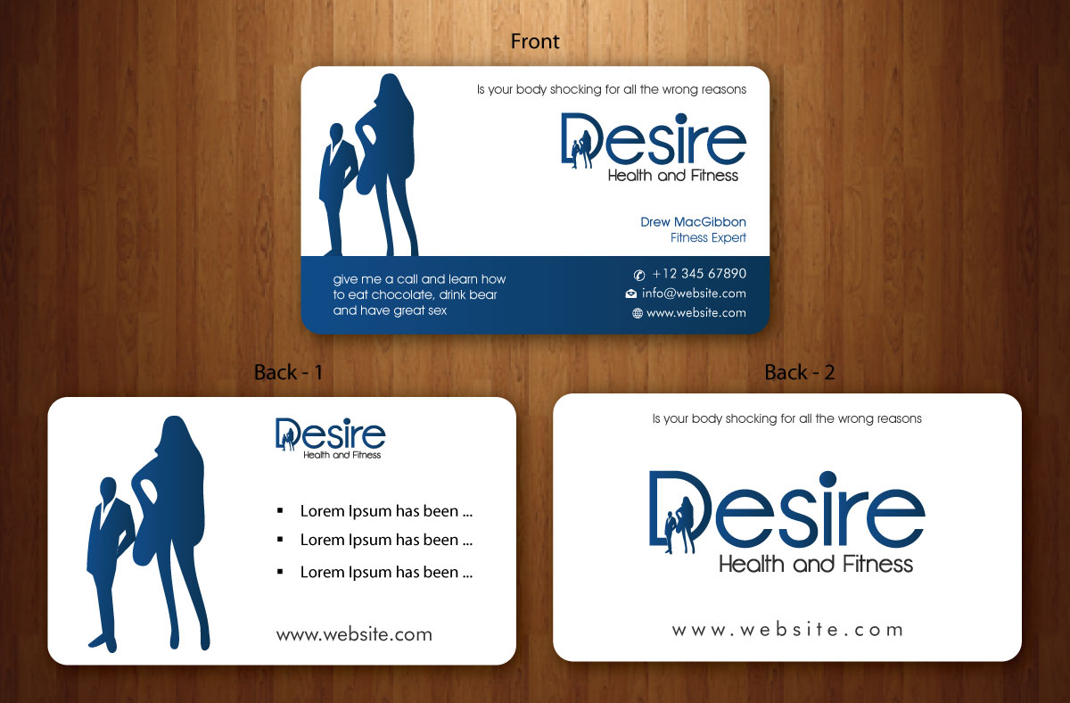 Business Card Design by Sbss for Desire Health And Fitness | Design #1722653