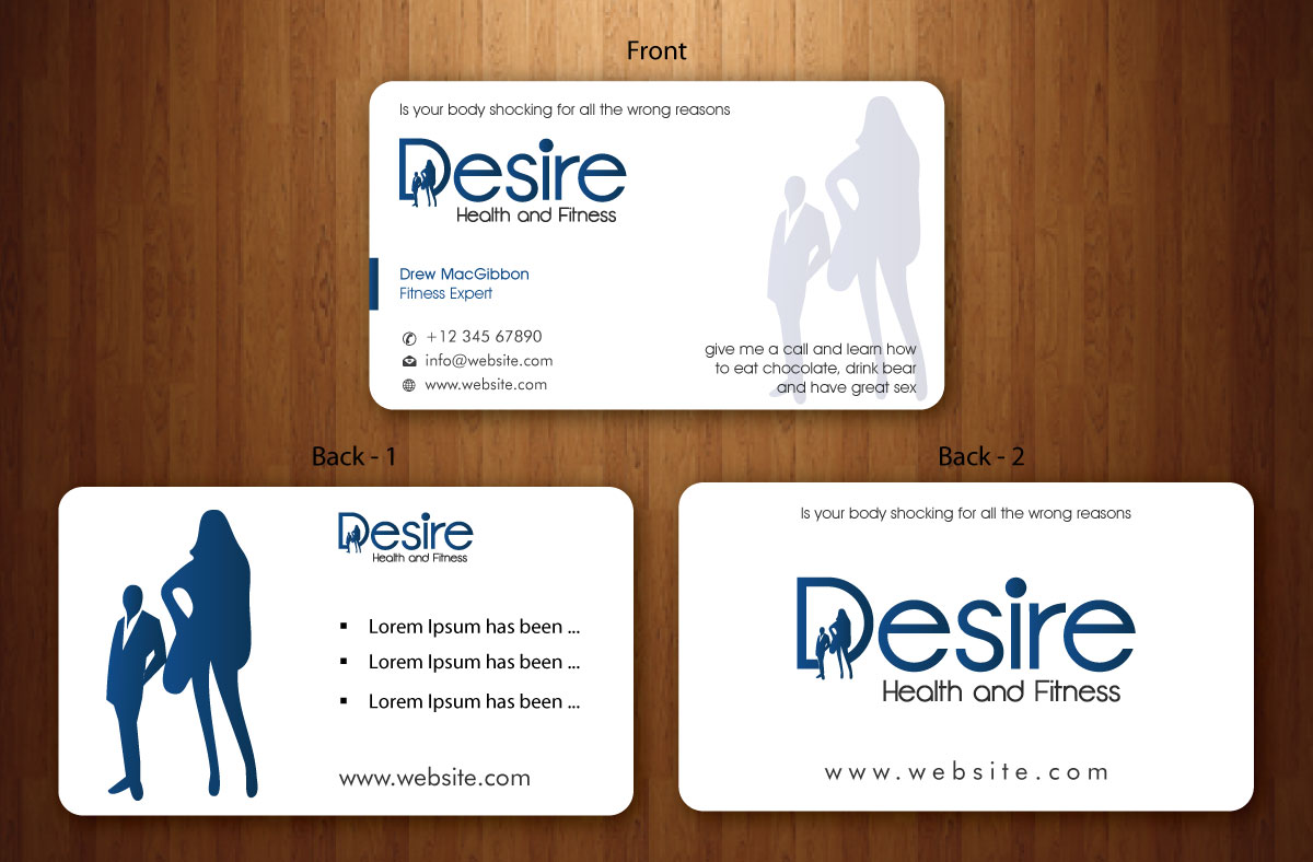 Business Card Design by Sbss for Desire Health And Fitness | Design #1722654