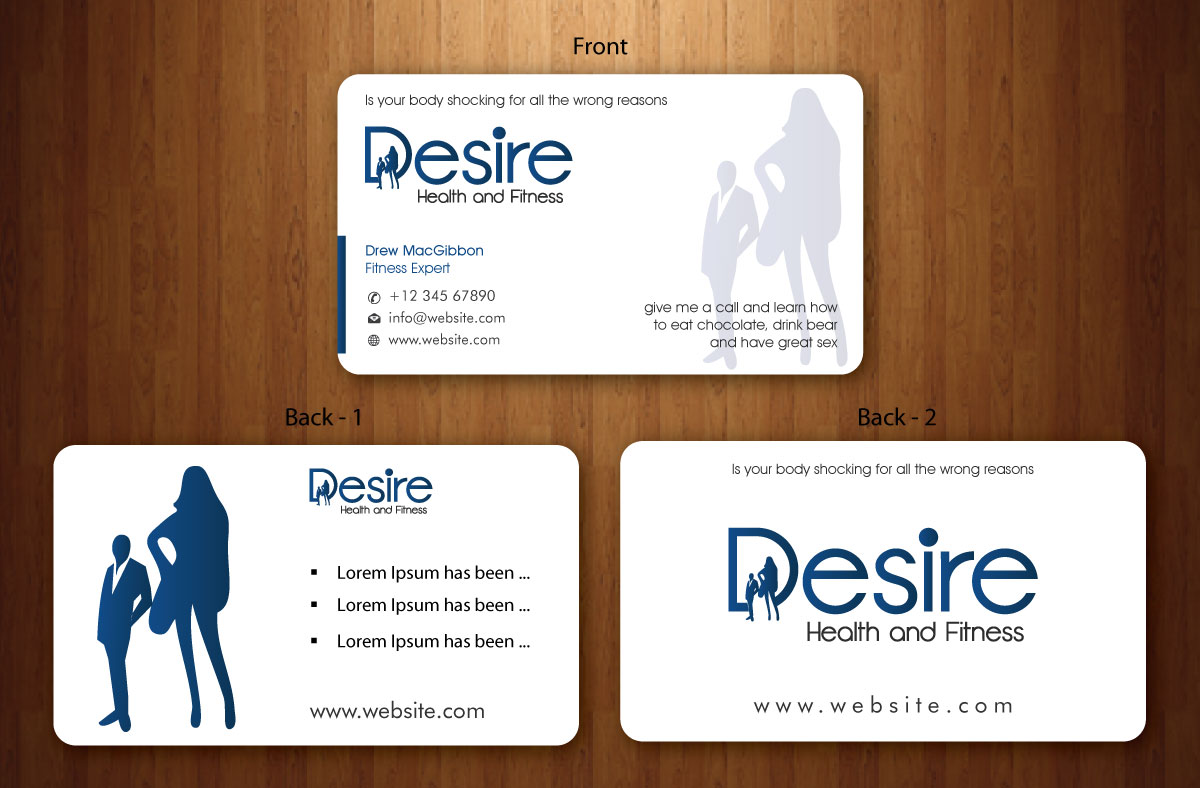 Business Card Design by Sbss for Desire Health And Fitness | Design #1722656