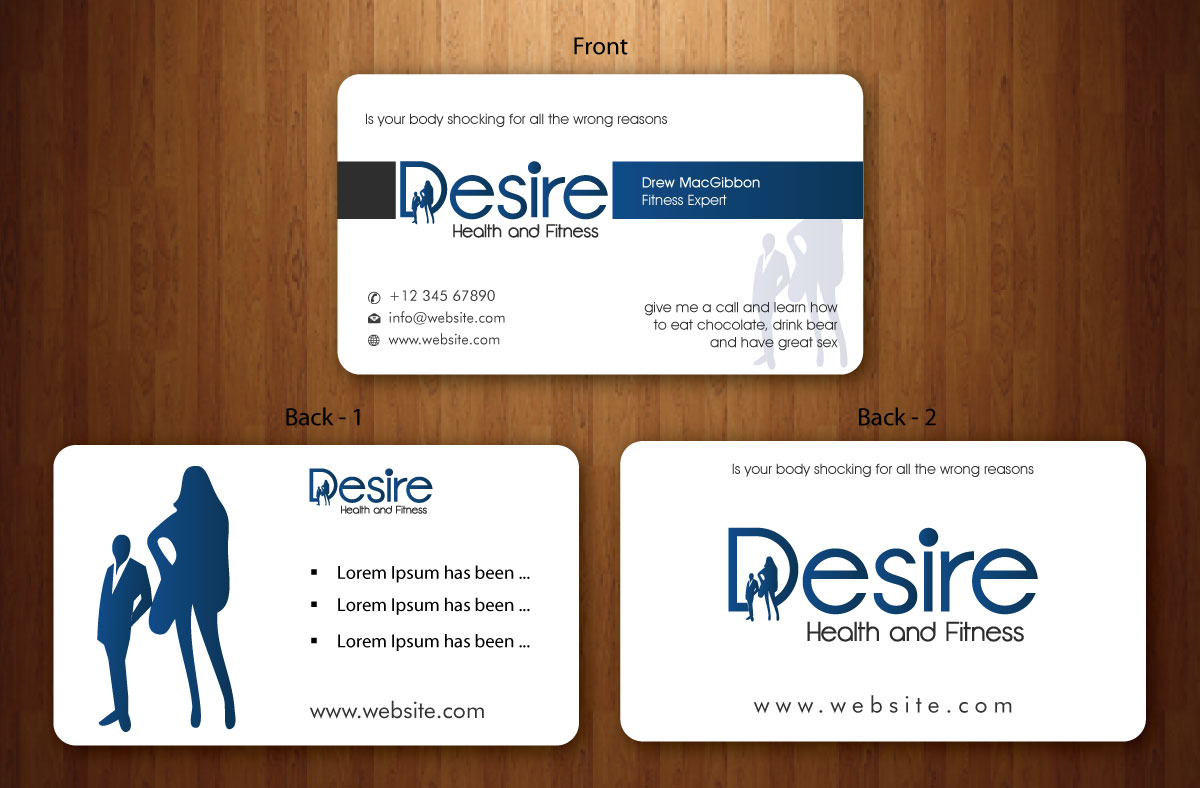 Visitenkarten-Design von Sbss für Desire Health And Fitness | Design #1722657