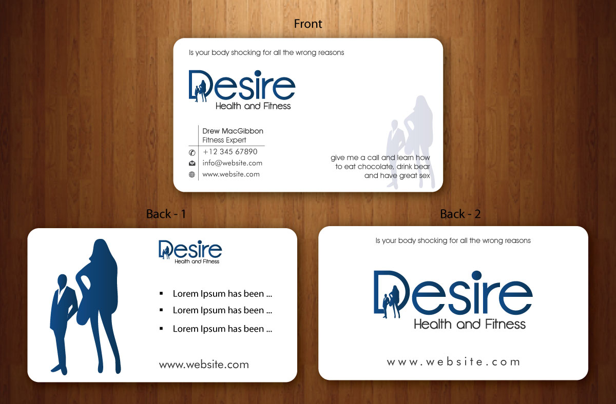 Business Card Design by Sbss for Desire Health And Fitness | Design #1722660