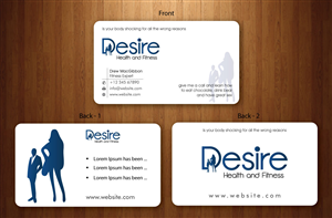 Visitenkarten-Design von Sbss für Desire Health And Fitness | Design: #1722660