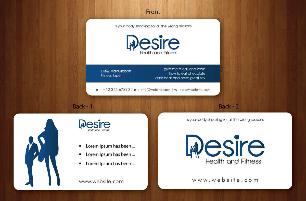 Business Card Design by Sbss for Desire Health And Fitness | Design #1722665