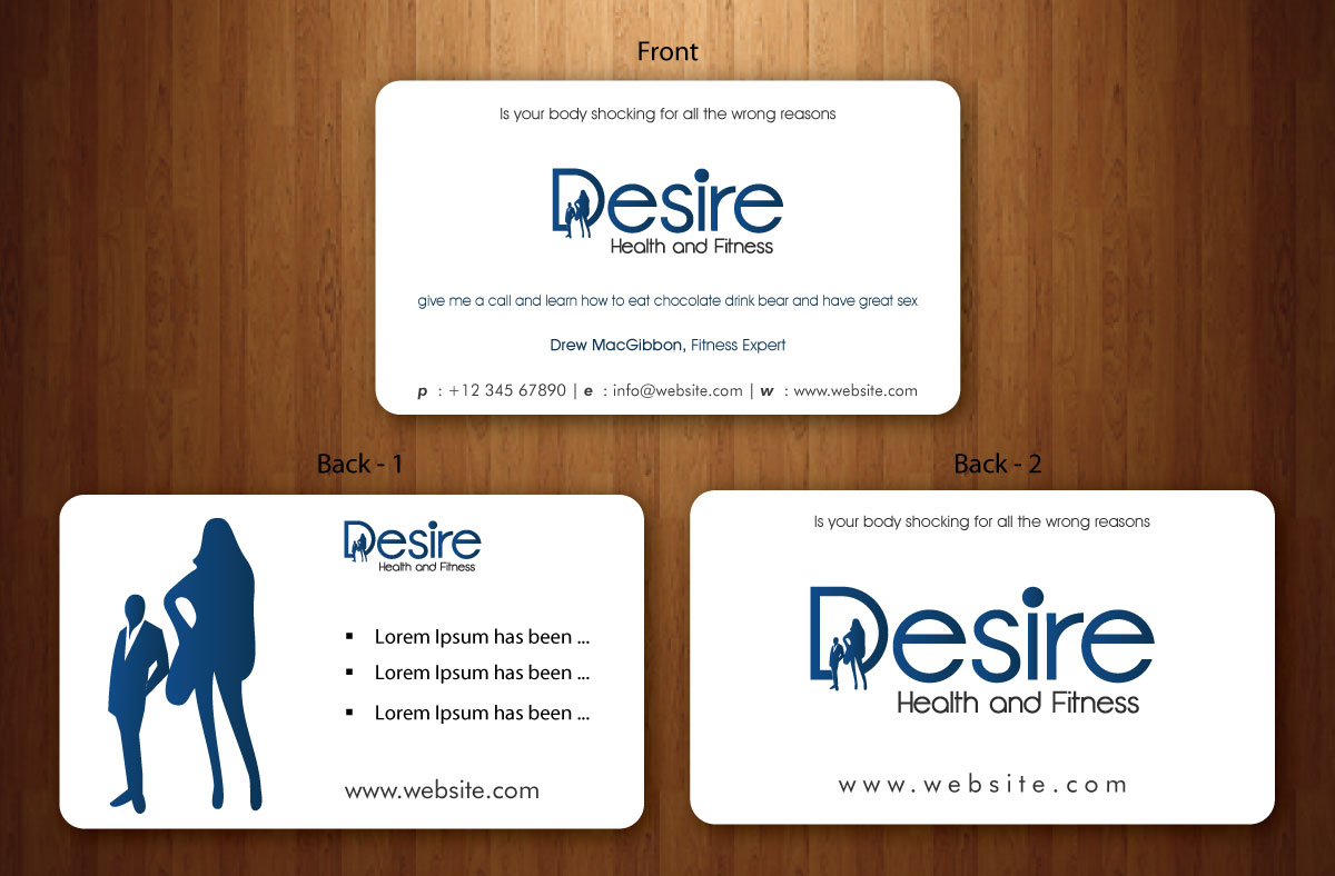 Business Card Design by Sbss for Desire Health And Fitness | Design #1722667