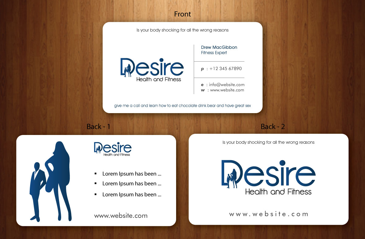 Visitenkarten-Design von Sbss für Desire Health And Fitness | Design #1722670