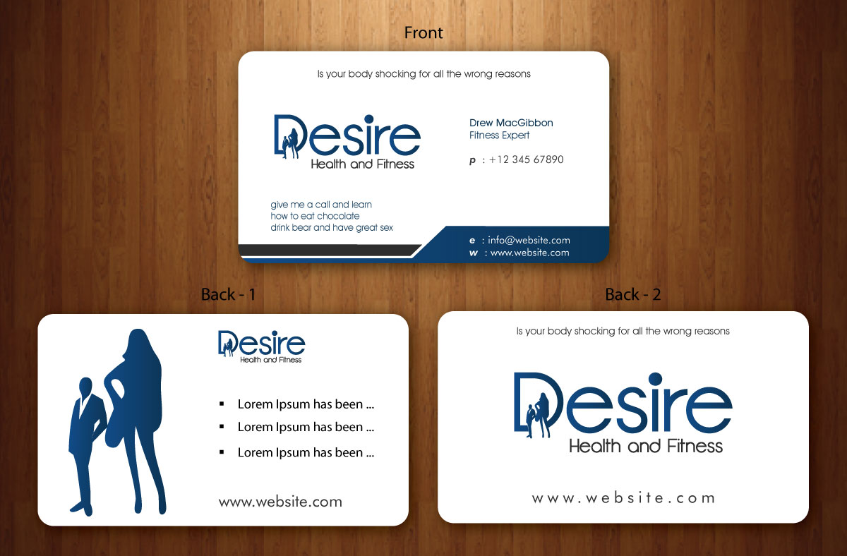 Business Card Design by Sbss for Desire Health And Fitness | Design #1722673