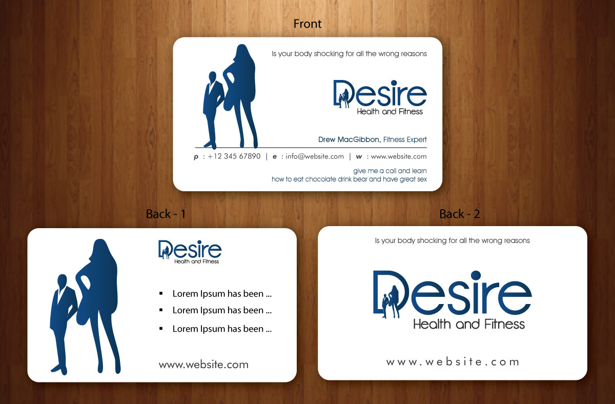 Business Card Design by Sbss for Desire Health And Fitness | Design #1722675