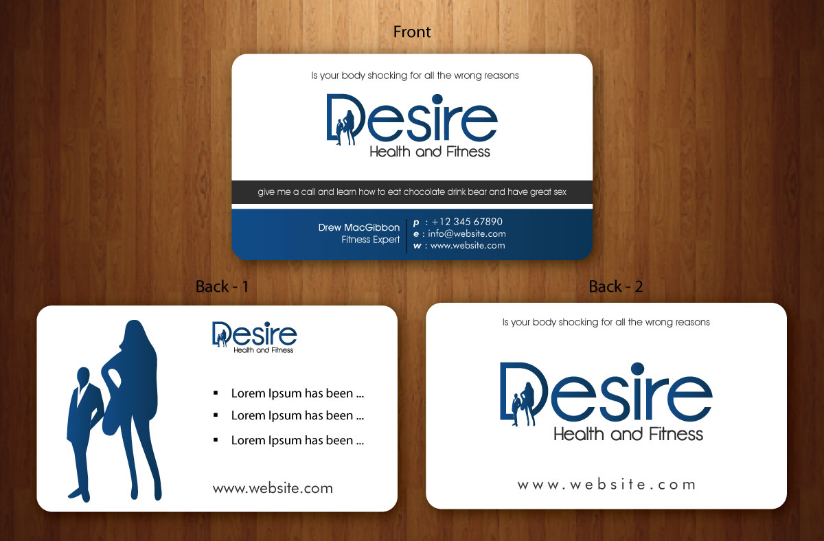 Business Card Design by Sbss for Desire Health And Fitness | Design #1722679