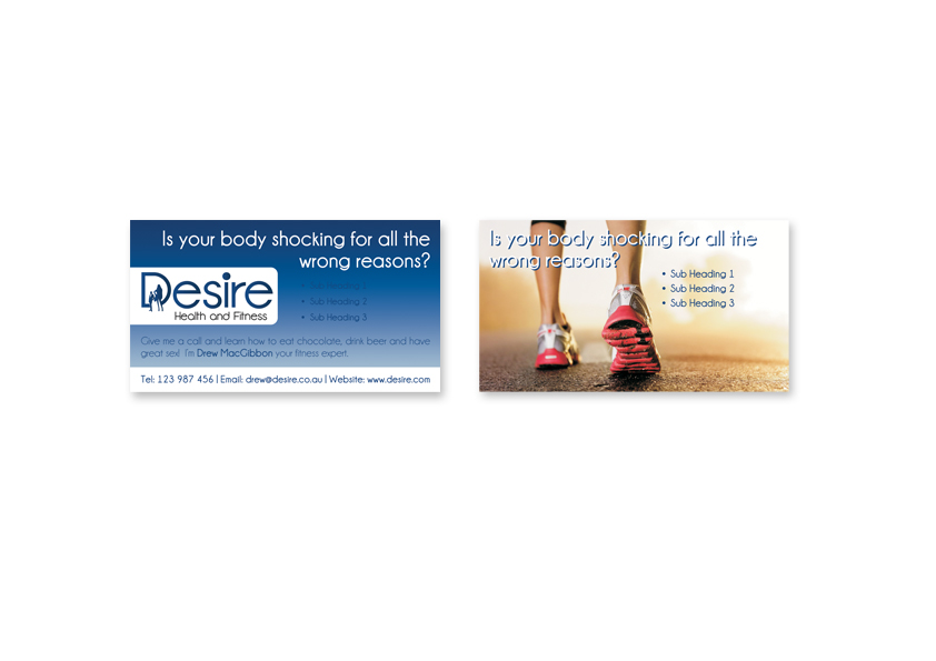 Diseño de Tarjeta de Presentación por Sharon para Desire Health And Fitness | Diseño #1723619