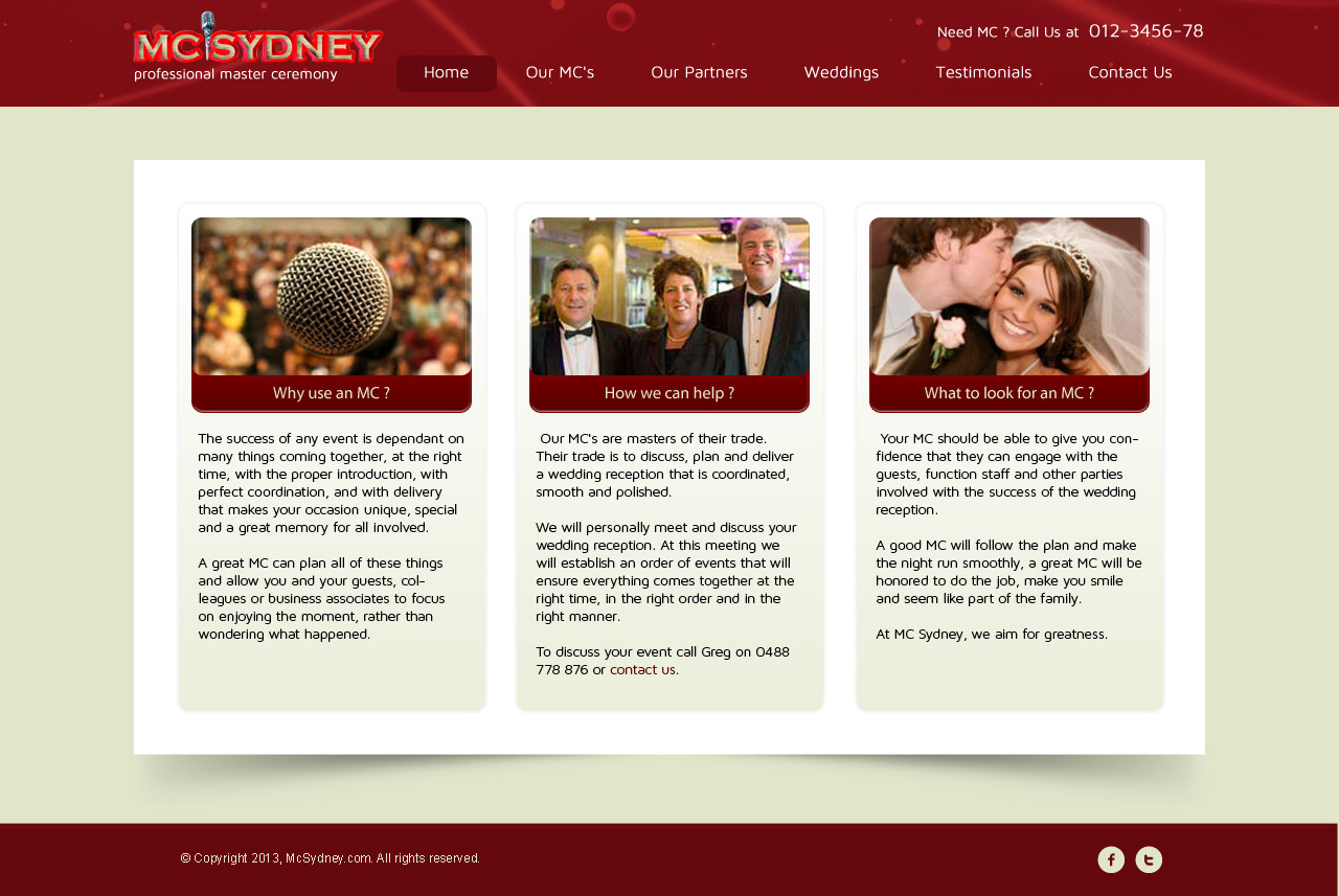 Diseño Web por Lauren para MC Sydney | Diseño #1670120