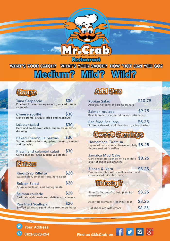 Menu Design by Einder for this project | Design #5788832