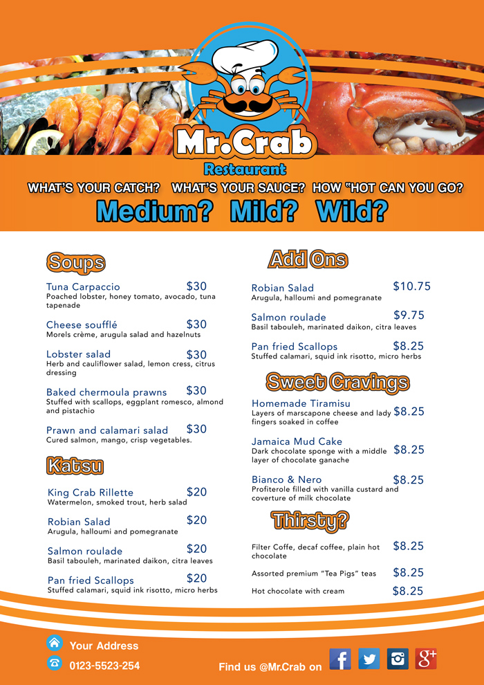 Menu Design by Einder for this project | Design #5788834