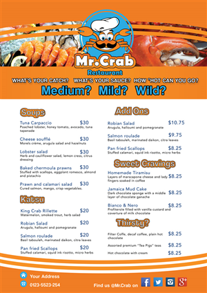 Menu Design by Einder for this project | Design: #5788834
