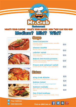 Menu Design by Einder for this project | Design: #5817597