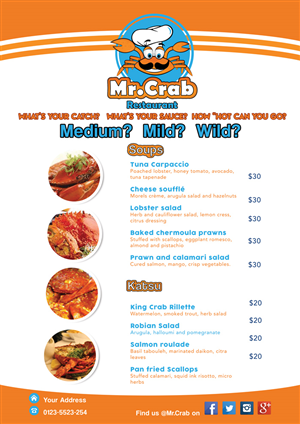 Menu Design by Einder for this project | Design: #5817599