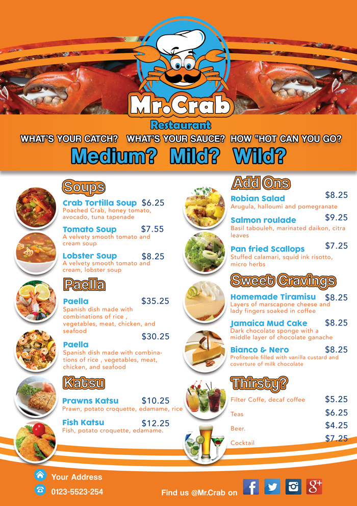 Menu Design by Einder for this project | Design #5825488