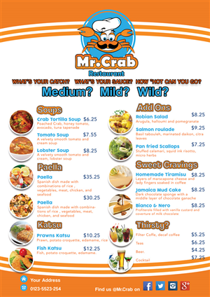 Menu Design by Einder for this project | Design: #5826496