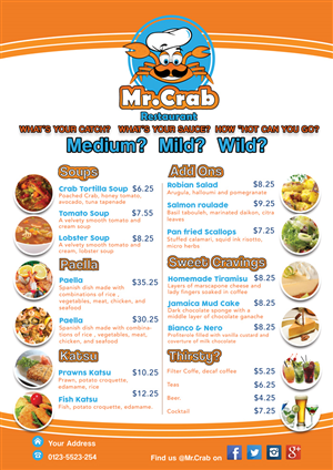 Menu Design by Einder for this project | Design: #5840422