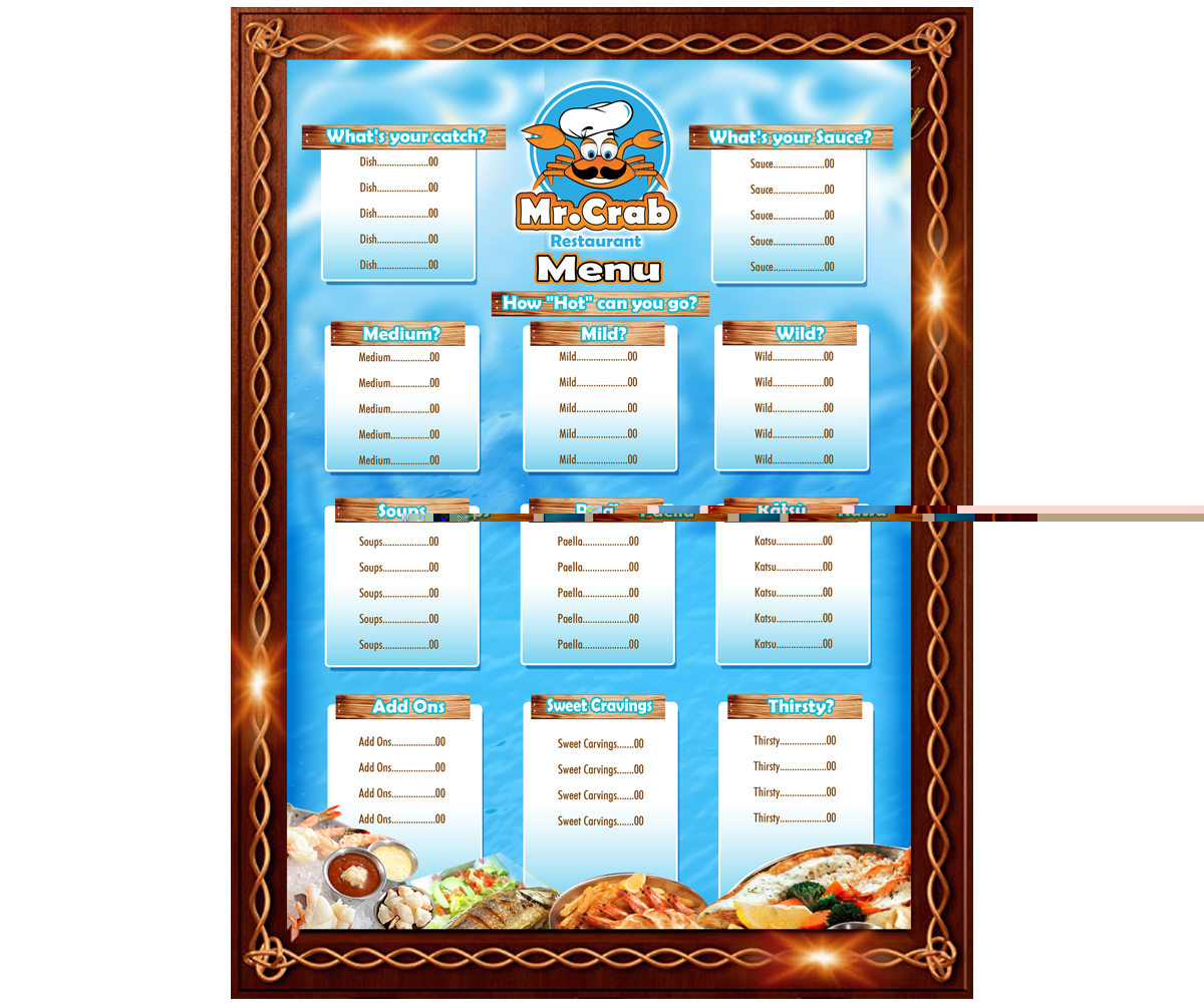 Menu Design by Nimal for this project | Design #5838498