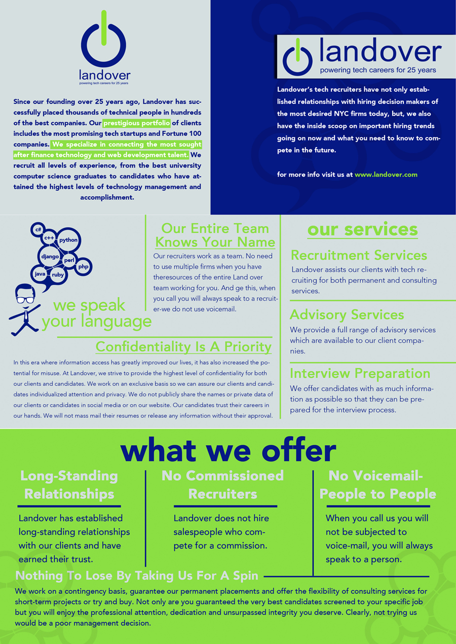 Brochure Design by Y.N. Creative for Landover Associates | Design #1612042