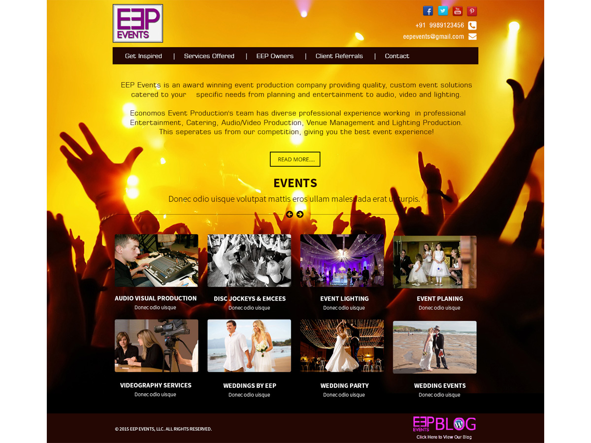 Web-Design von kranthi.siriit für EEP Events LLC | Design #5781574