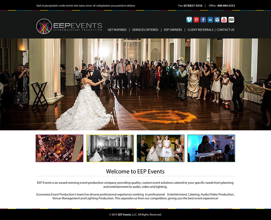 Web Design by Anooshaa Kachhia for EEP Events LLC | Design #5813142