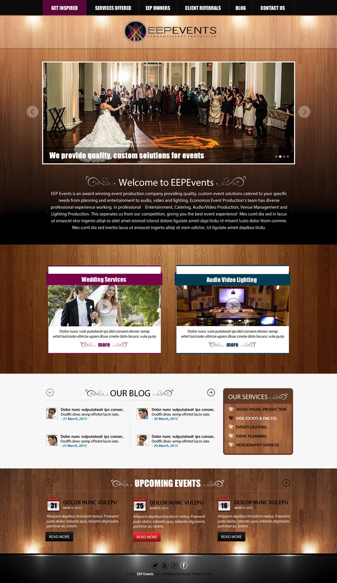 Web Design by Anooshaa Kachhia for EEP Events LLC | Design #5827508
