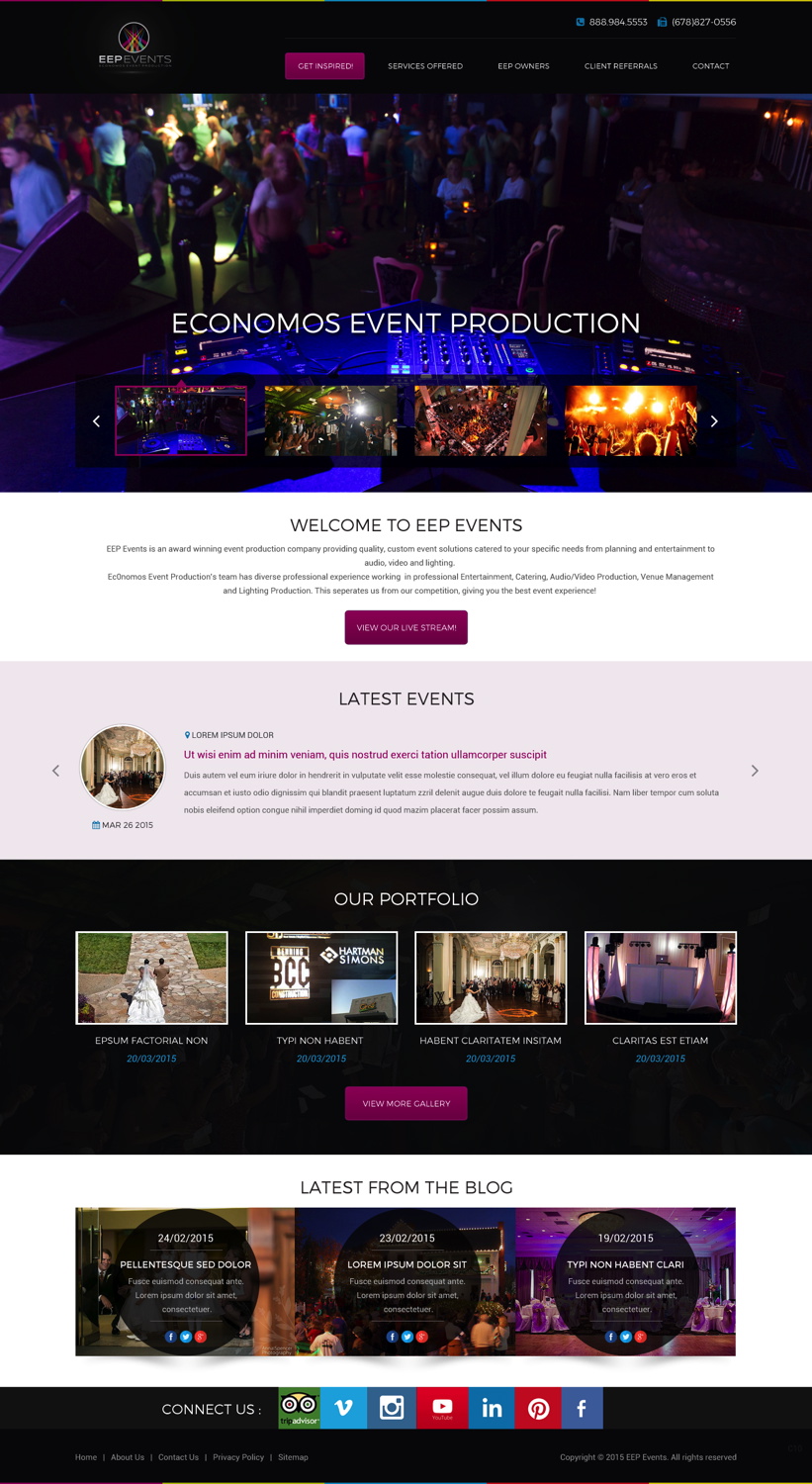 Web Design by pb for EEP Events LLC | Design #5788992