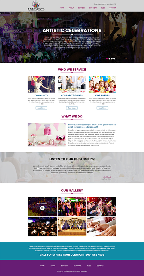 Web Design by Blessy Software Solution for EEP Events LLC | Design #5776116