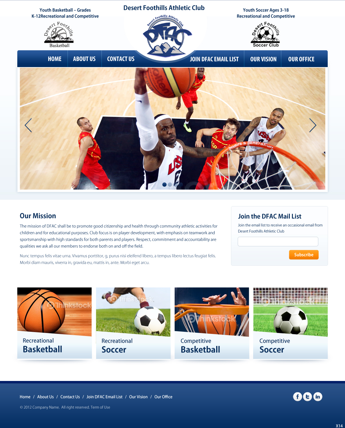 Web Design by pb for Desert Foothills Athletic Club | Design #1576859