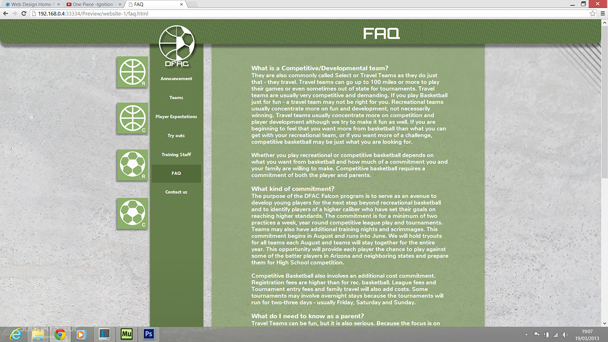 Web Design by D.Korolczuk for Desert Foothills Athletic Club | Design #1587826