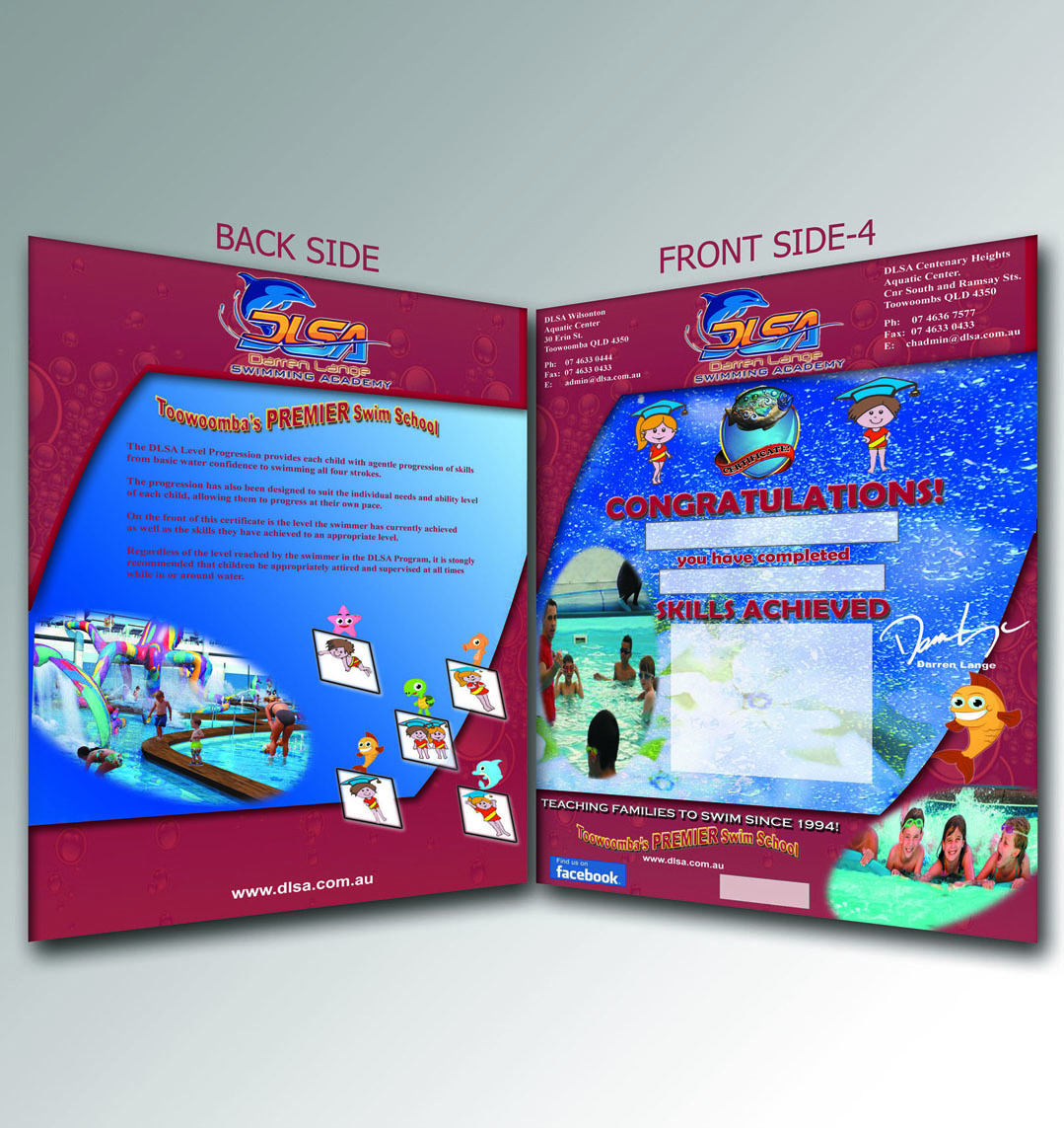 Diseño Gráfico por Unique Design para DARREN LANGE SWIMMING ACADEMY | Diseño #1583287