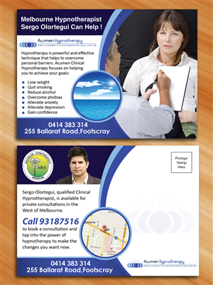 Diseño de Tarjeta por Sarmishtha Chattopadhyay_loginchange para Acumen Clinical Hypnotherapy | Diseño: #1587663