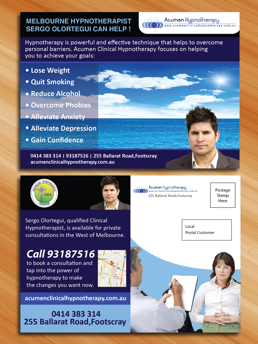 Card Design by Sarmishtha Chattopadhyay_loginchange for Acumen Clinical Hypnotherapy | Design #1587702