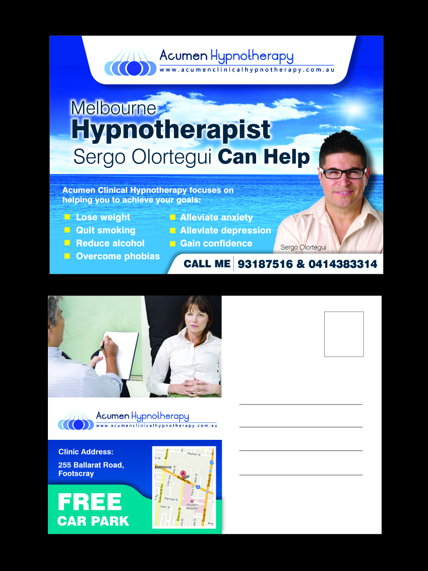 Karten-Design von rkailas für Acumen Clinical Hypnotherapy | Design #1614164