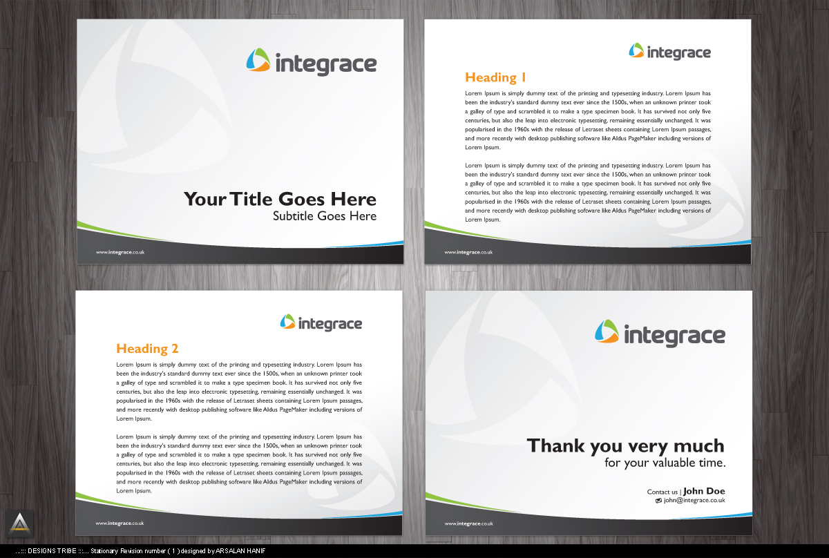 Stationery Design by DesignsTRIBE for Integrace Ltd | Design #310531