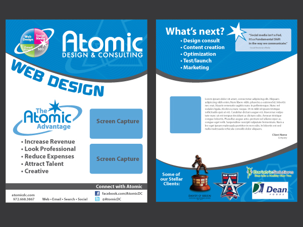 Diseño de Brochure por JJamesDesign para Atomic Design & Consulting | Diseño #380322