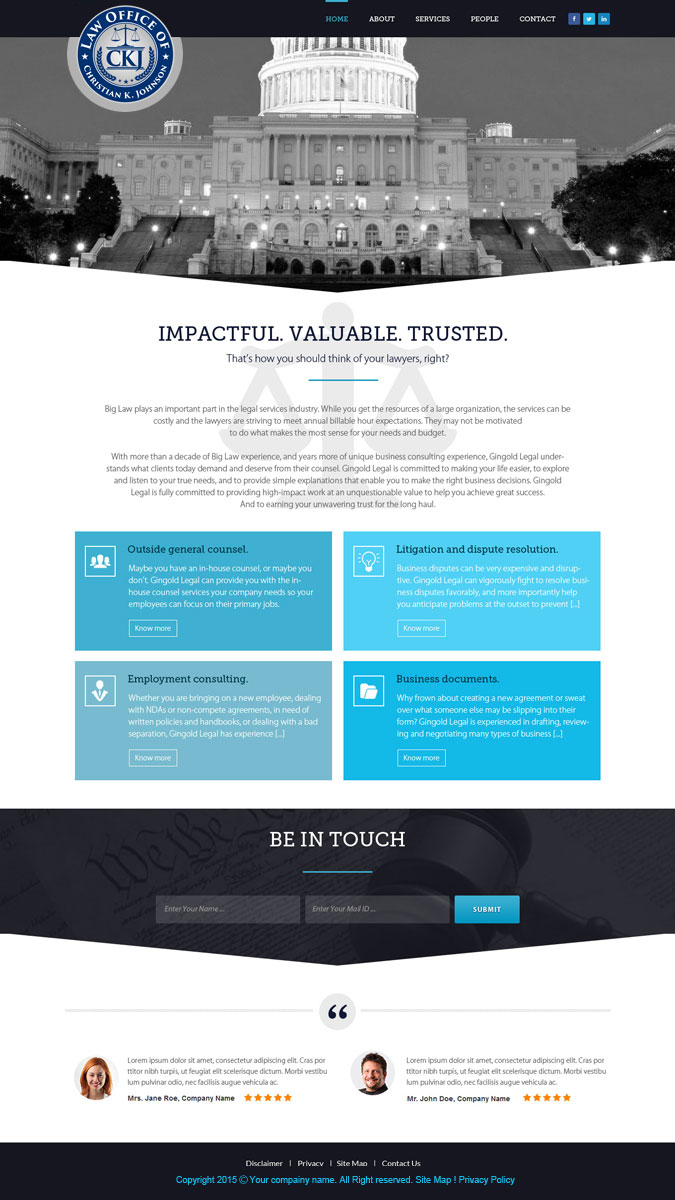 Web Design by saroshdurrani for Law Office of Christian K. Johnson  | Design #5811021