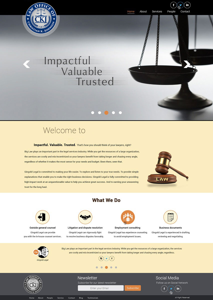 Web Design by saroshdurrani for Law Office of Christian K. Johnson  | Design #5811144