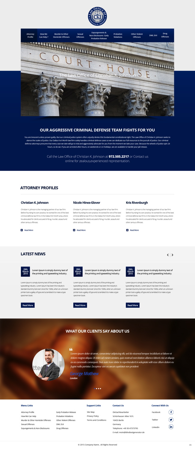 Diseño Web por pb para Law Office of Christian K. Johnson  | Diseño #5793903