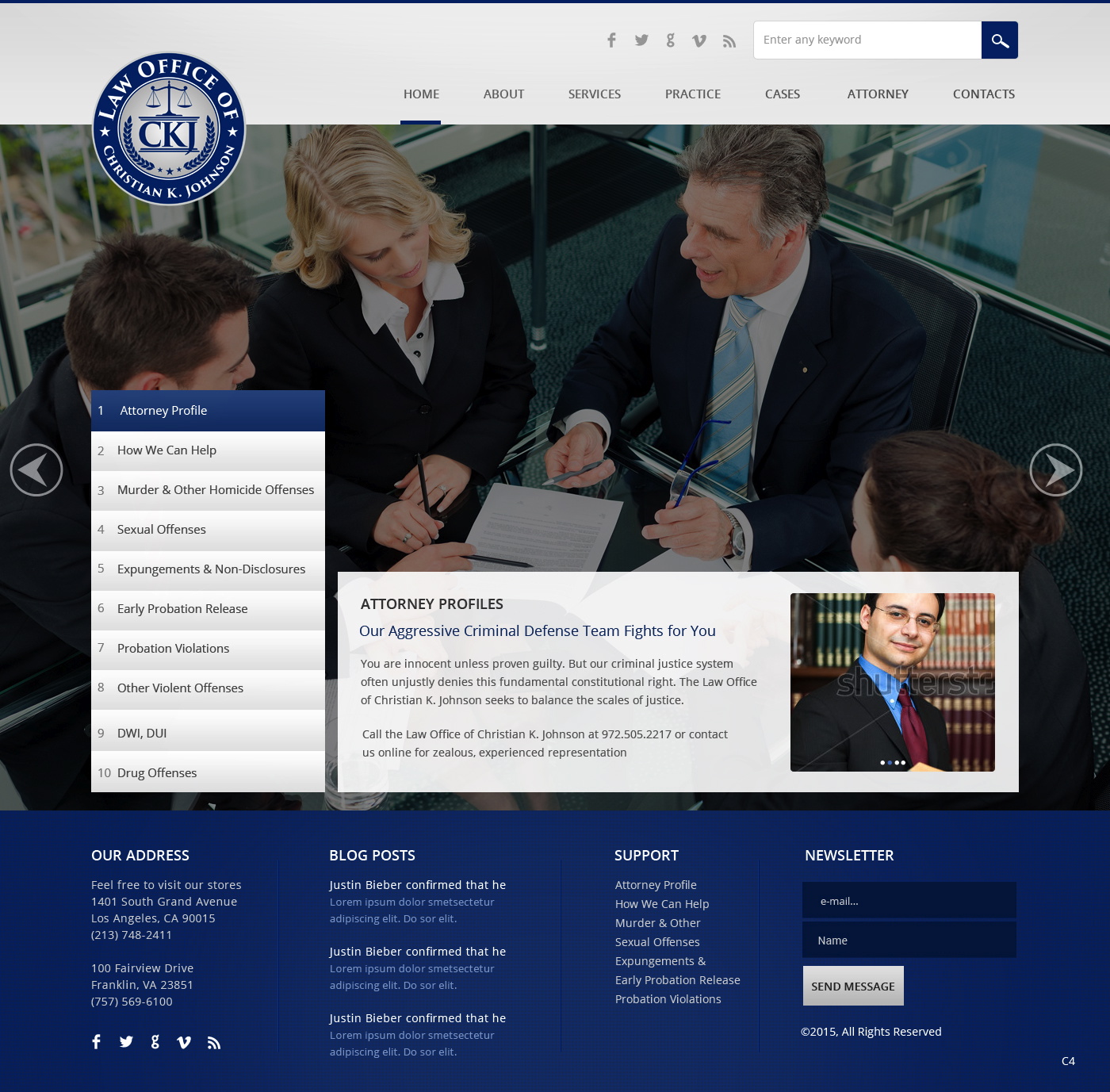 Web Design by pb for Law Office of Christian K. Johnson  | Design #5793918