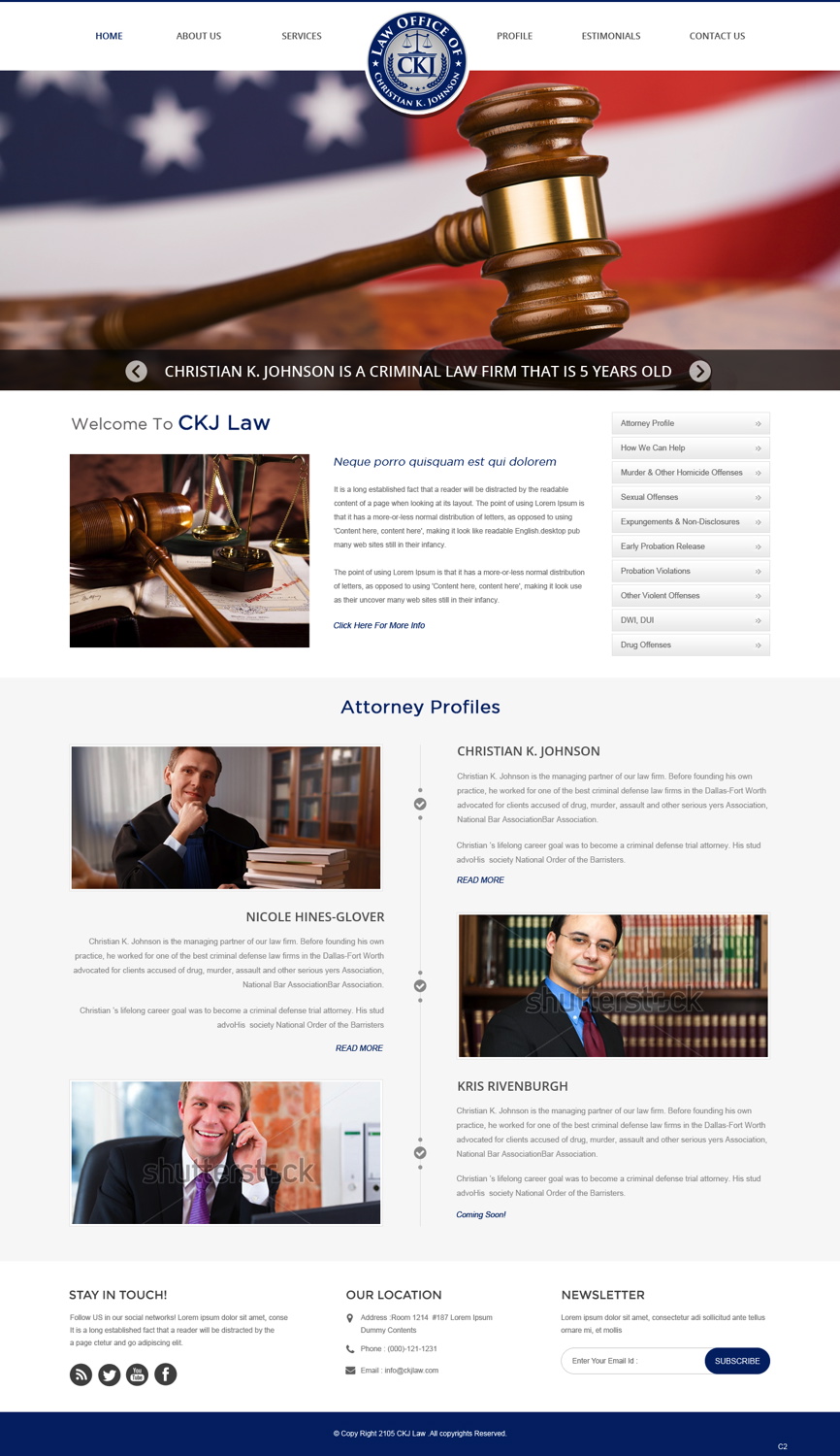Web Design by pb for Law Office of Christian K. Johnson  | Design #5793920