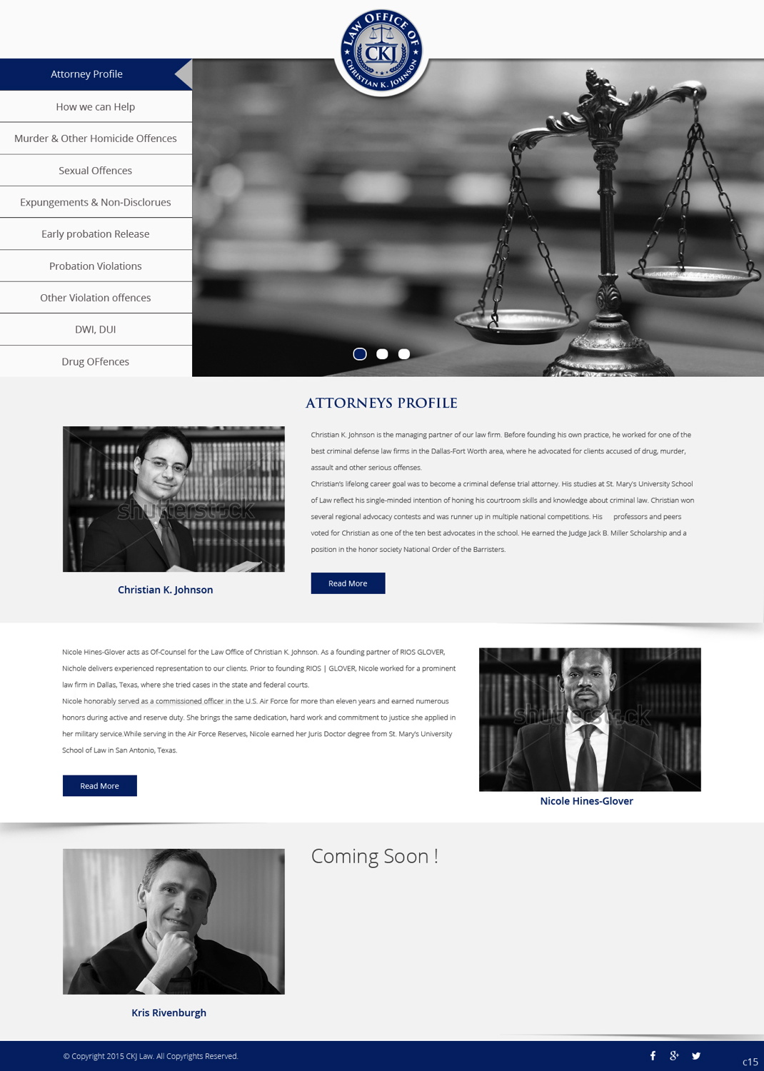 Web Design by pb for Law Office of Christian K. Johnson  | Design #5793922