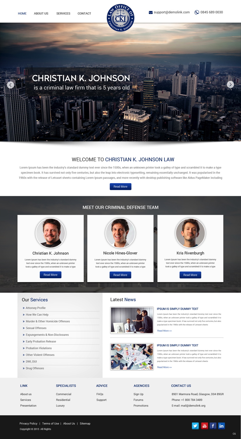 Web Design by pb for Law Office of Christian K. Johnson  | Design #5793927