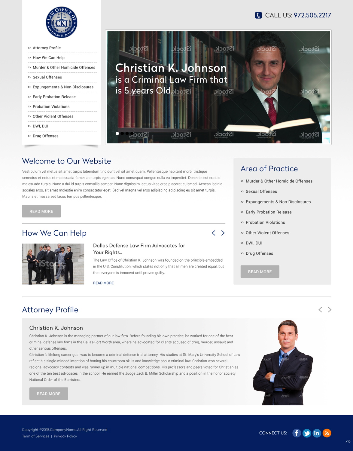 Web Design by pb for Law Office of Christian K. Johnson  | Design #5809142